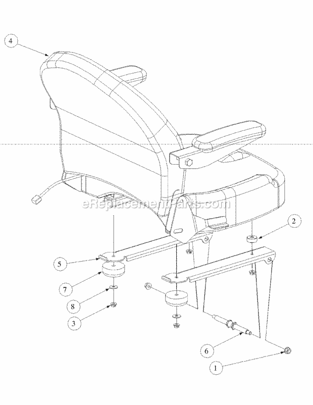 Seat Assembly Diagram and Parts List for M72-KW 53AB5GFZ750 Cub Cadet Sprayer